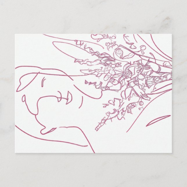 Girl with a Bouquet Vykort (Framsida)