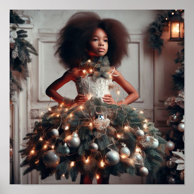 Girl with a Christmas tree dress Poster (Framsidan)