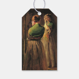 Girl with a Grönt Shawl (av Joseph DeCamp) Presentetikett