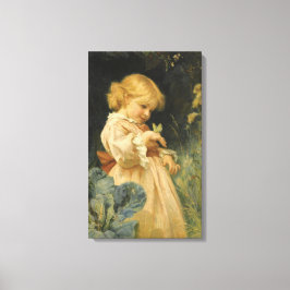 Girl with a Gult Butterfly (by Frederick Morgan) Canvastryck