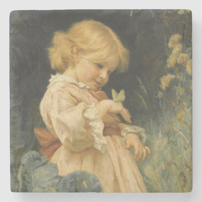 Girl with a Gult Butterfly (by Frederick Morgan) Stenunderlägg (Framsidan)