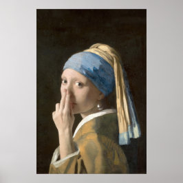 Girl with a Pearl and a Bad Bathroom Smell Poster