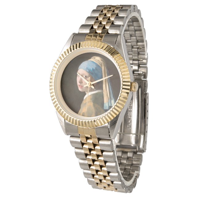 Girl with a Pearl Earring (1665) Johannes Vermeer Armbandsur (Vinklad)