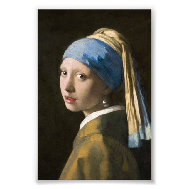 Girl with a Pearl Earring by Johannes Vermeer Fototryck (Framsidan)