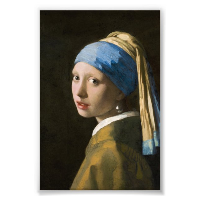 Girl with a Pearl Earring by Johannes Vermeer Fototryck (Framsidan)
