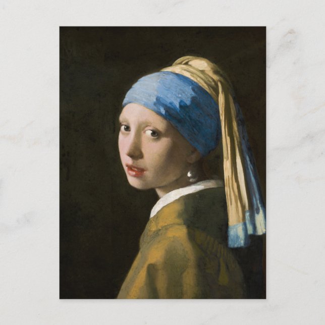 Girl with a Pearl Earring by Johannes Vermeer Helg Vykort (Framsida)