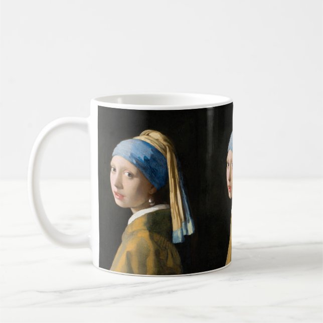 Girl with a Pearl Earring by Johannes Vermeer Kaffemugg (Vänster)