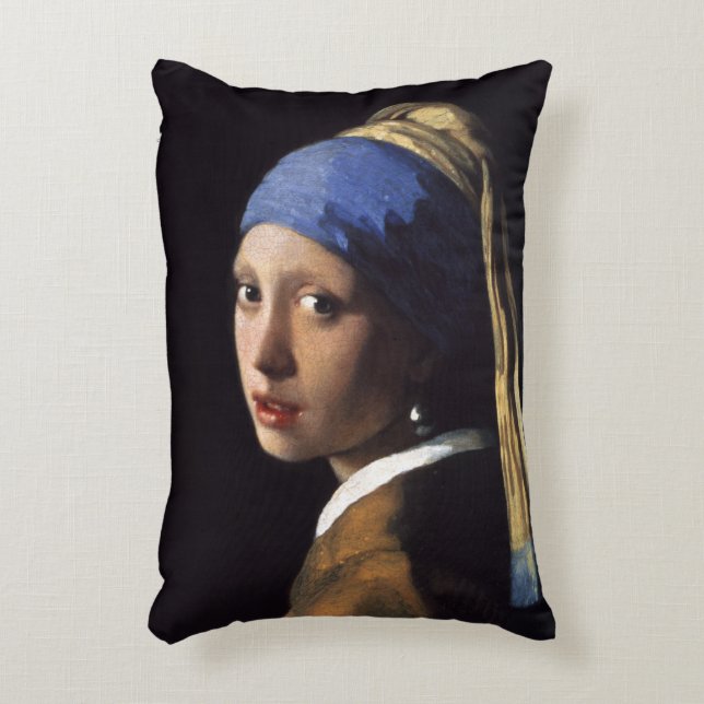Girl with a Pearl Earring by Johannes Vermeer Prydnadskudde (Framsidan(Vertikal))