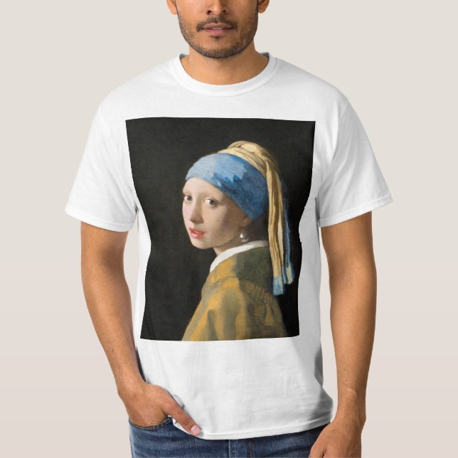Girl with a Pearl Earring by Johannes Vermeer T Shirt (Framsida)
