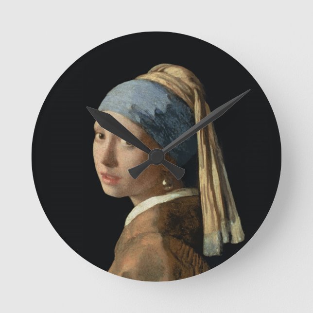 Girl with a Pearl Earring, c.1665-6 (oil on canvas Rund Klocka (Framsida)