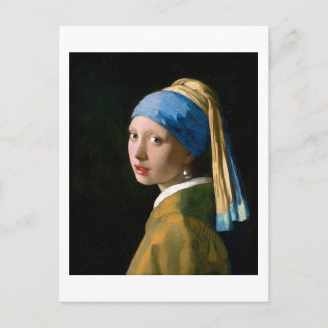 Girl with a Pearl Earring, Johannes Vermeer, 1665 Vykort (Framsida)
