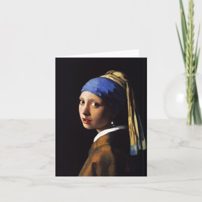 Girl with a Pearl Earring Note Card Kort (Framsida)