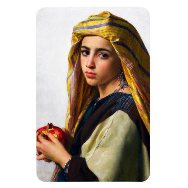 Girl with a Pomegranate by William Bouguereau Magnet (Vertikal)