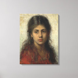 Girl with a Red Shawl (av Alexei Harlamoff) Canvastryck