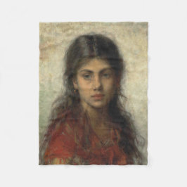 Girl with a Red Shawl (av Alexei Harlamoff) Fleecefilt