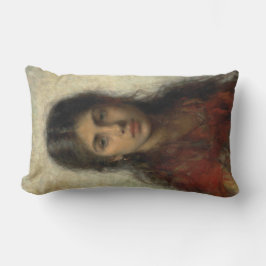 Girl with a Red Shawl (av Alexei Harlamoff) Lumbarkudde