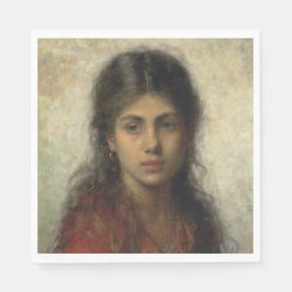 Girl with a Red Shawl (av Alexei Harlamoff) Pappersservett