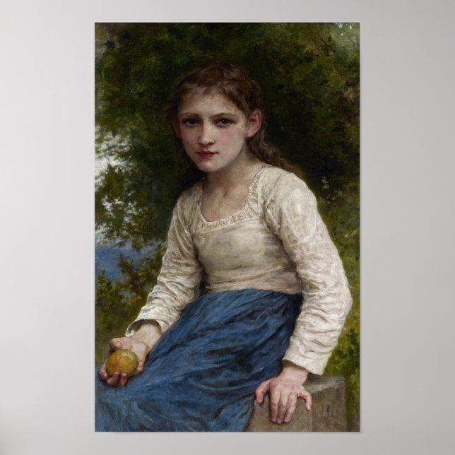 Girl with an Apple by William-Adolphe Bouguereau Poster (Framsidan)