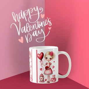 Girl with Balloon Valentine Coffee Mugg