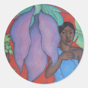 "Girl with Banana Löv" - Arman Manookian Runt Klistermärke