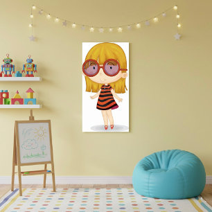 Girl with Big Glass Poster
