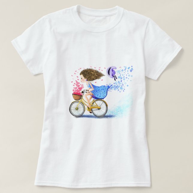 Girl with Bike T-Shirt (Design framsida)