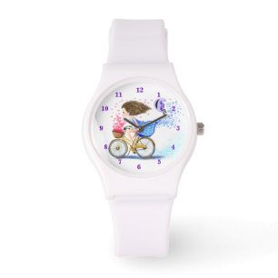 Girl with Bike Watch - Kärlek Hearts Armbandsur