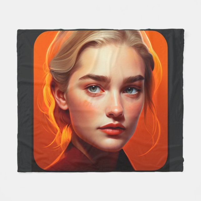 Girl with blue eyes fleecefilt (Framsidan (Horisontell))