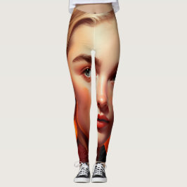 Girl with blue eyes leggings