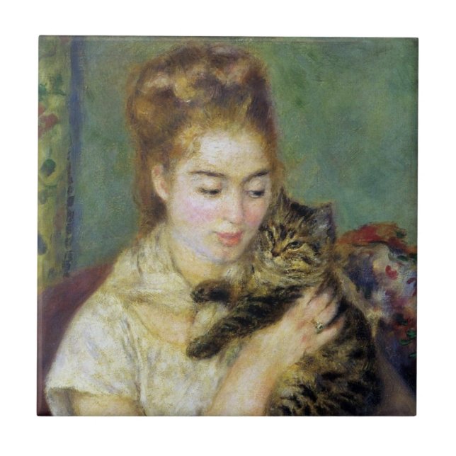 Girl with Cat by Renoir Kakelplatta (Framsidan)