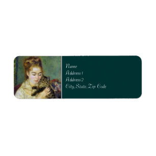 Girl with Cat by Renoir Returadress Etikett