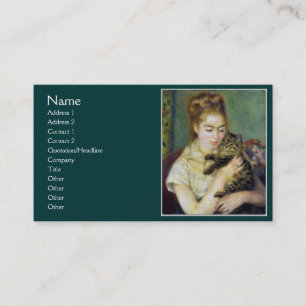 Girl with Cat by Renoir Visitkort