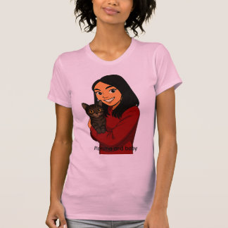 Girl with Cat T Shirt