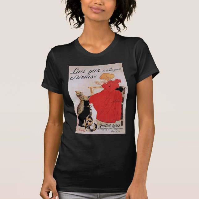 Girl with Cats, Alexandre Steinlen T-shirt (Framsida)