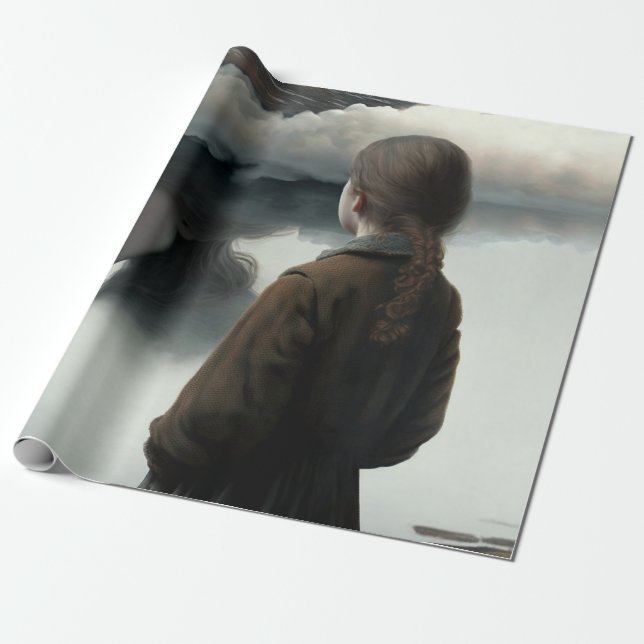 Girl with clouds presentpapper (Utrullad)