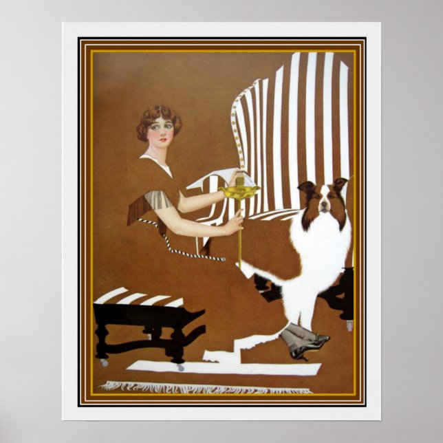 "Girl with Collie" Deco Print av Cole Phillips Poster (Framsidan)