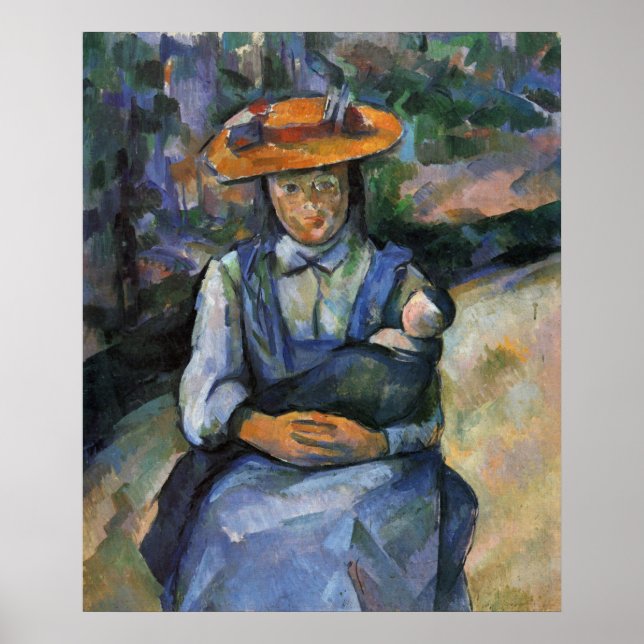 Girl with Doll - Paul Cezanne - c1902 Poster (Framsidan)