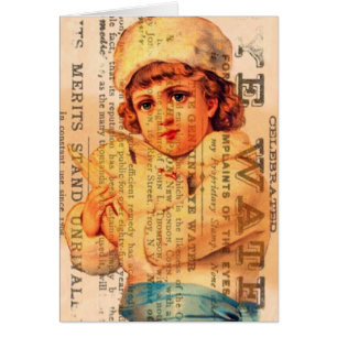 Girl with Dove Advertisement Digital Art Hälsningskort