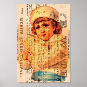 Girl with Dove Advertisement Digital Art Poster
