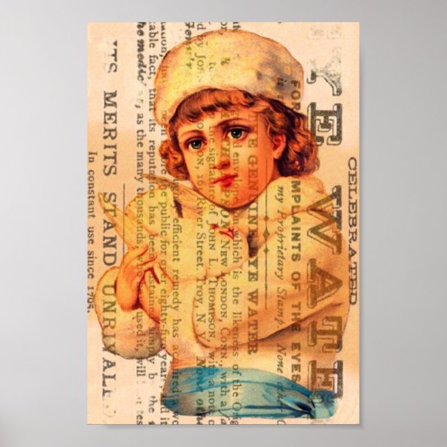 Girl with Dove Advertisement Digital Art Poster (Framsidan)