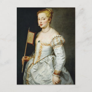 Girl with flagga Peter Paul Rubens oil porträtt Vykort