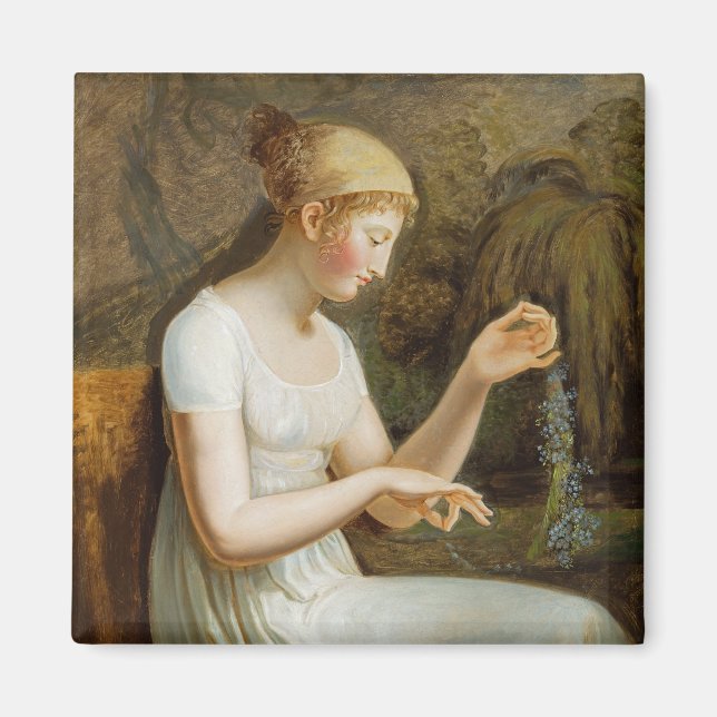 Girl with Flowers Magnet (Framsidan)