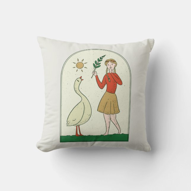 Girl with Goose Kudde (Framsida)