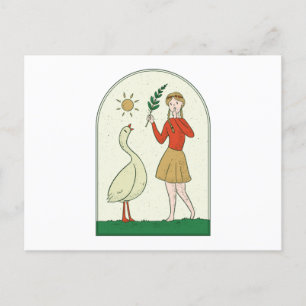 Girl with Goose Vykort