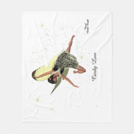 Girl with Gult Vingar Fleece Blanket
