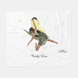 Girl with Gult Vingar Fleece Blanket