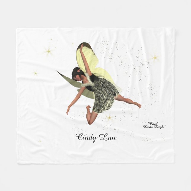 Girl with Gult Vingar Fleece Blanket (Framsidan (Horisontell))