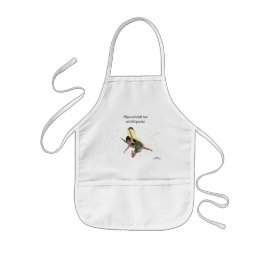 Girl with Gult Vingar Kids Pocket Apron Barnförkläde