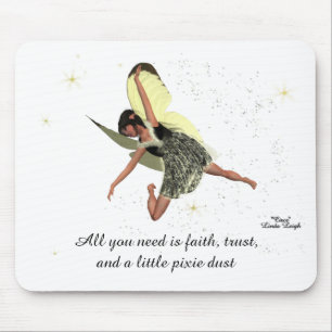 Girl with Gult Vingar Mousepad Musmatta
