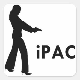 Girl with Gun iPac Fyrkantigt Klistermärke